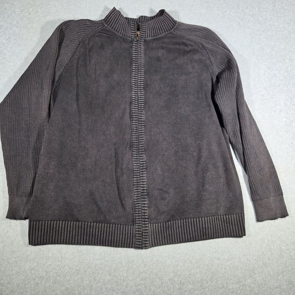 Blue Generation Mens 3X Full Zip Cardigan Sweater 100% Cotton Grey Ribbed Knit